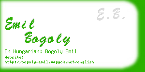 emil bogoly business card